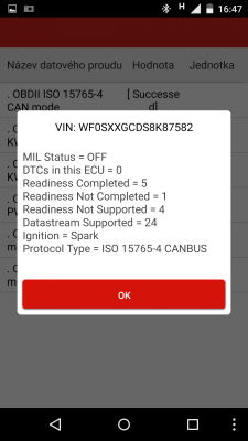 Načteno diagnostikou