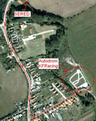 Sered je hore, smerom od Serede posledna odbocka vlavo. Upozornujem na castu pritomnost policajtov s laserom, takze bacha na rychlost.